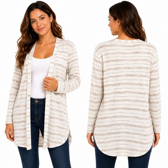 Maurices Sweaters - Maurices Long Open Front Striped Duster Cardigan M
